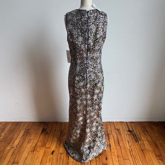 NWT RICKIE FREEMAN for TERI JON Sequined Maxi Dress Style 207041 - Picture 4 of 13